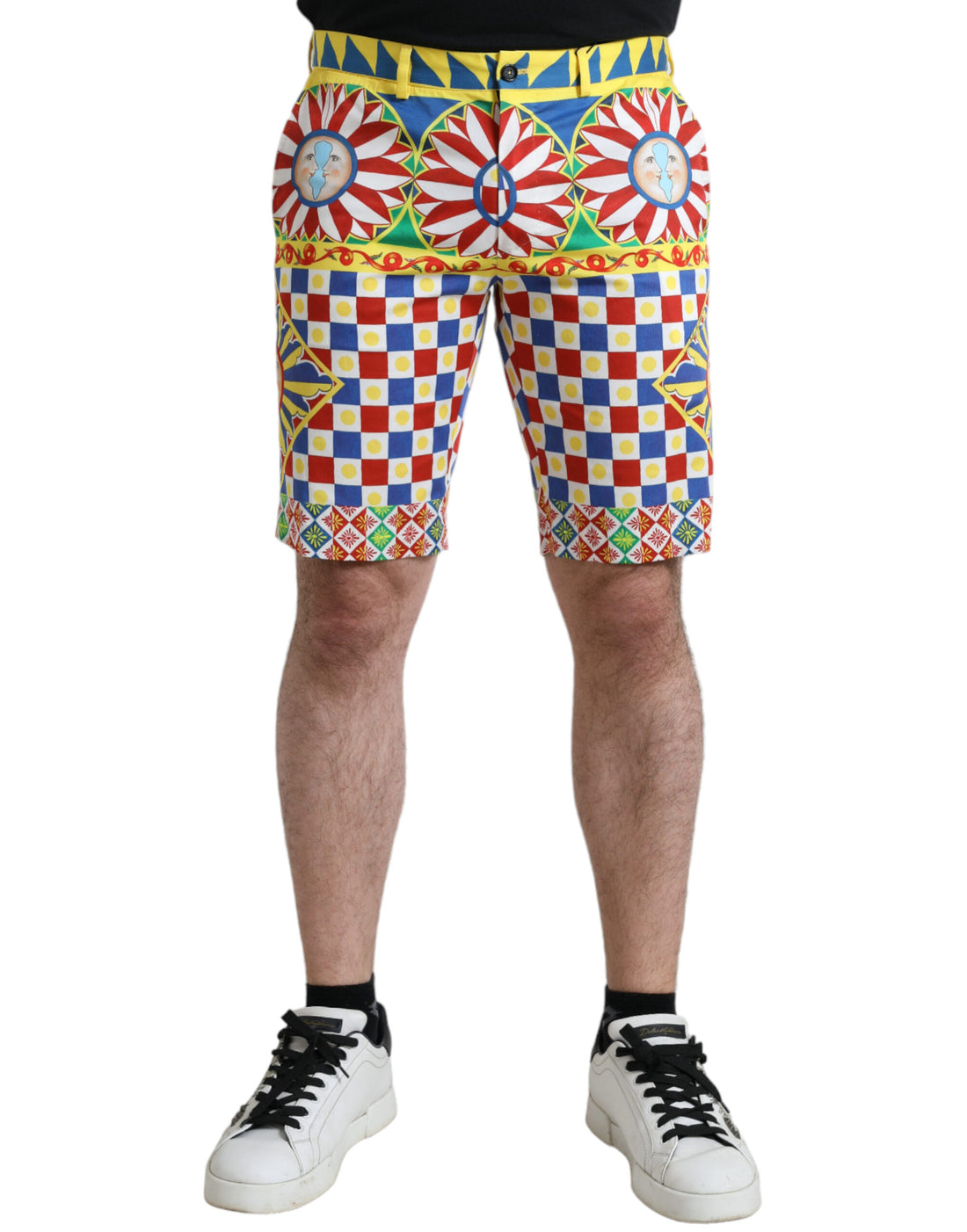 Dolce &amp;amp; Gabbana Multicolor Carretto Print Bermuda Shorts för män
