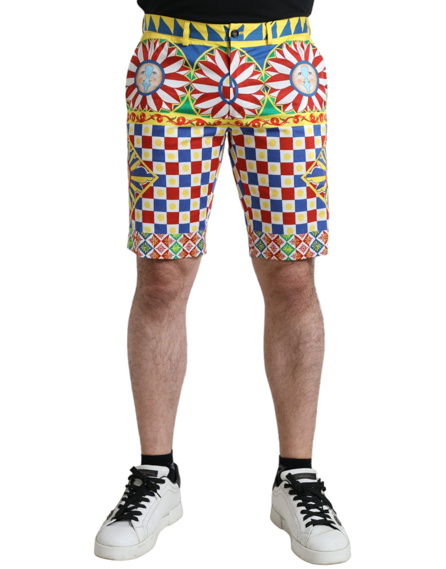 Dolce &amp;amp; Gabbana Multicolor Carretto Print Bermuda Shorts för män