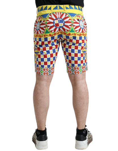 Dolce &amp;amp; Gabbana Multicolor Carretto Print Bermuda Shorts för män
