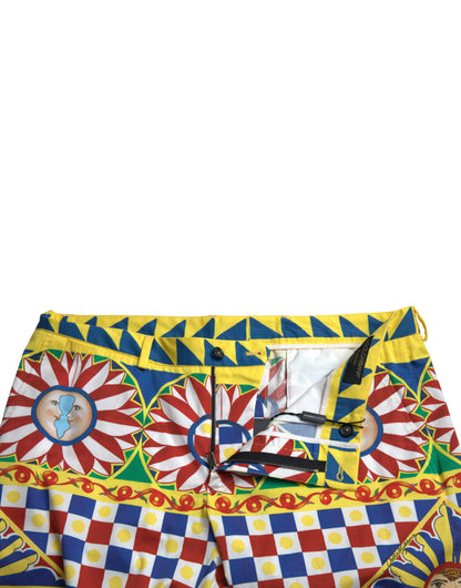 Dolce &amp;amp; Gabbana Multicolor Carretto Print Bermuda Shorts för män