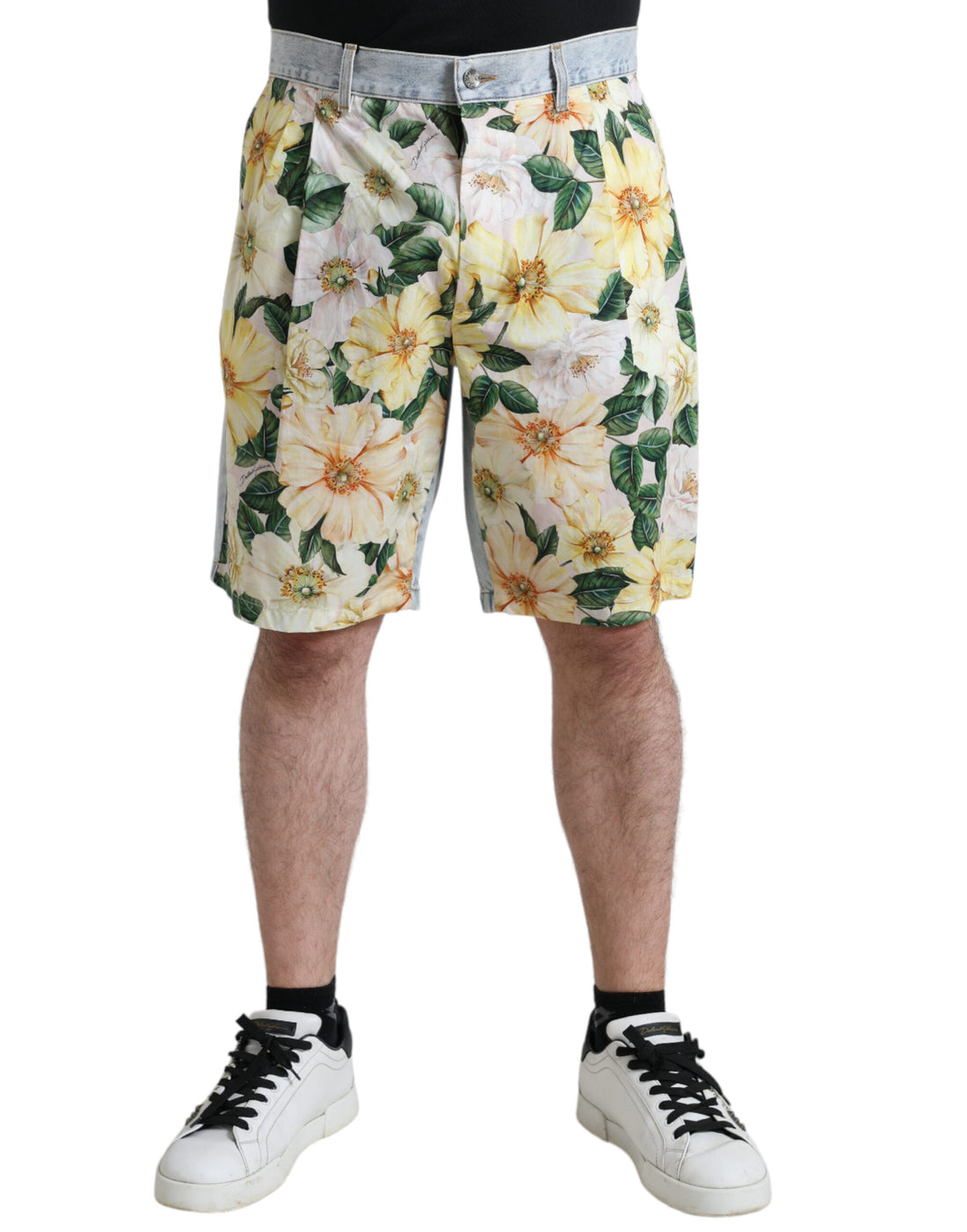 Dolce &amp;amp; Gabbana Flerfärgade Blommiga Jeansbermudashorts