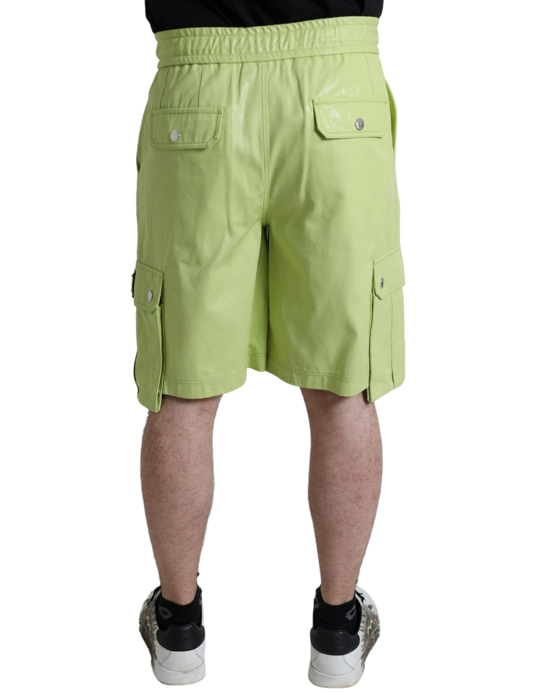 Dolce &amp;amp; Gabbana Ljusgröna Bomull Herr Cargo Bermudashorts