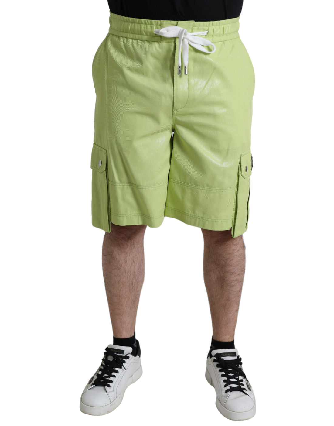 Dolce &amp;amp; Gabbana Ljusgröna Bomull Herr Cargo Bermudashorts