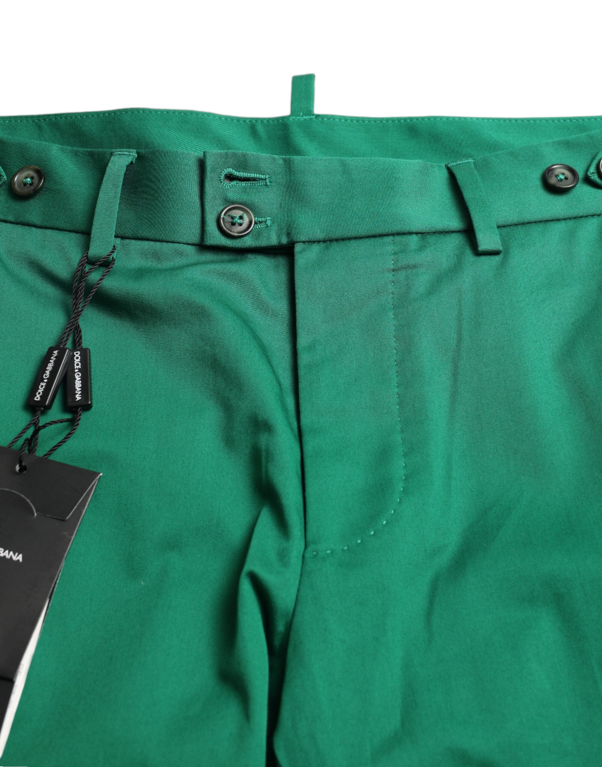 Dolce &amp;amp; Gabbana djupgröna bomullsstretchiga bermudashorts för män