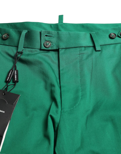 Dolce &amp;amp; Gabbana djupgröna bomullsstretchiga bermudashorts för män