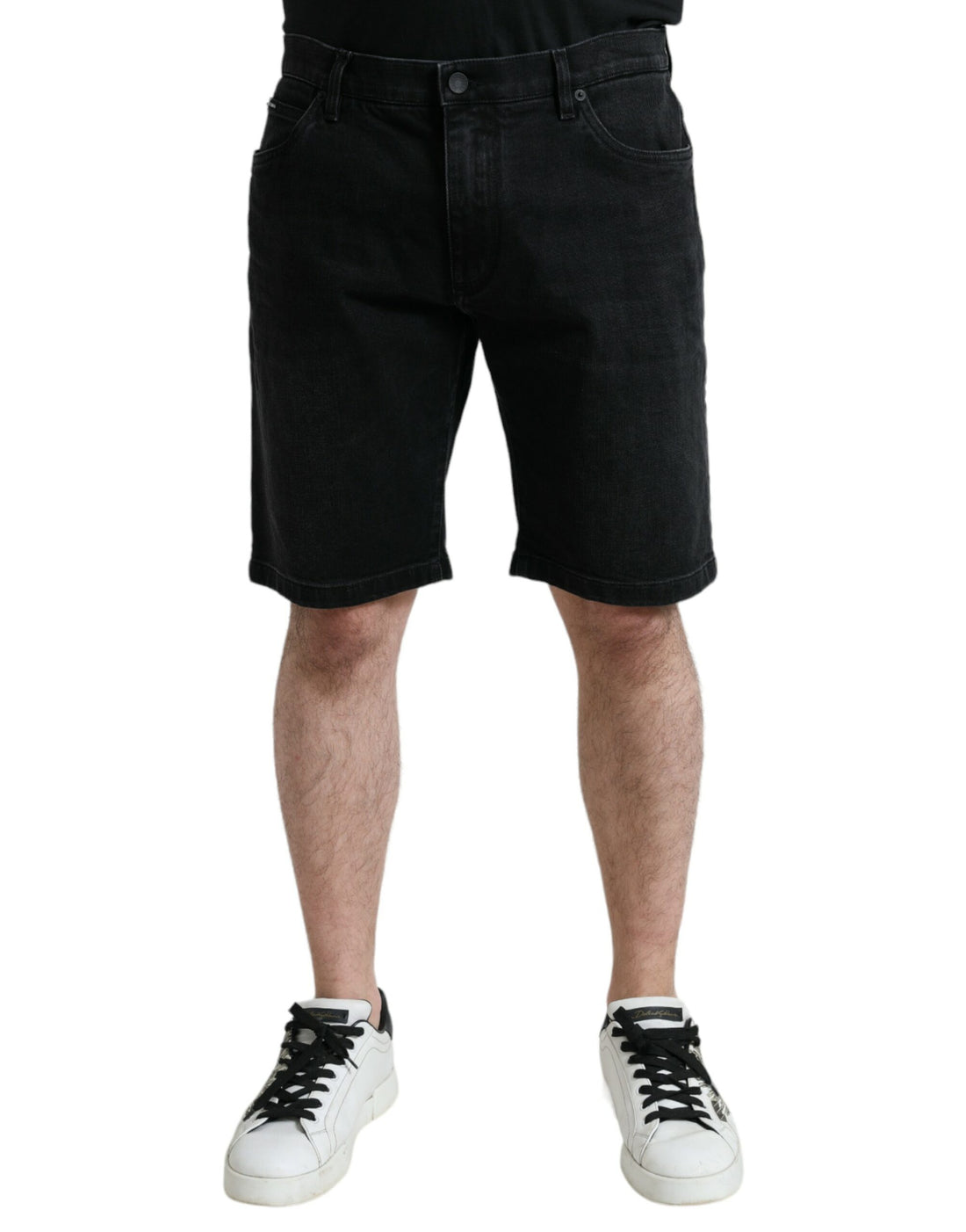 Dolce &amp;amp; Gabbana Svarta Bermudashorts i Stretchig Bomull