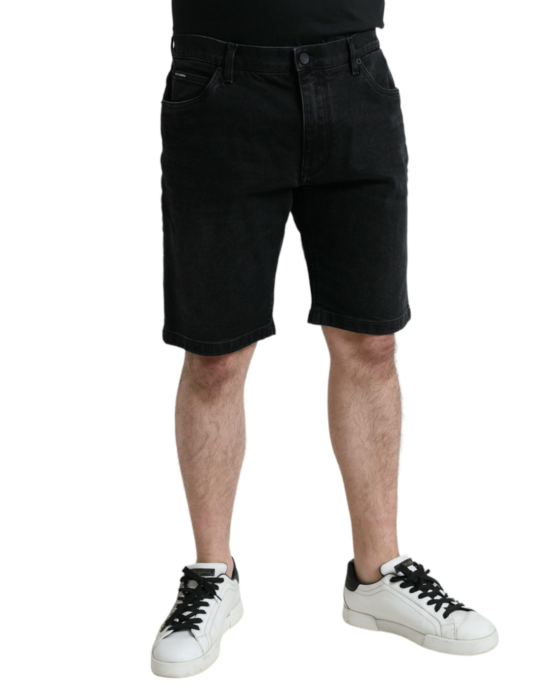 Dolce &amp;amp; Gabbana Svarta Bermudashorts i Stretchig Bomull