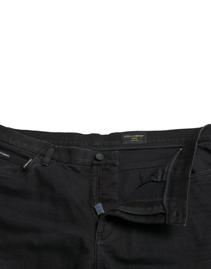 Dolce &amp;amp; Gabbana Svarta Bermudashorts i Stretchig Bomull