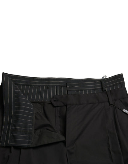 Dolce &amp;amp; Gabbana Svarta Bomullsstretchiga Cargo Bermudashorts