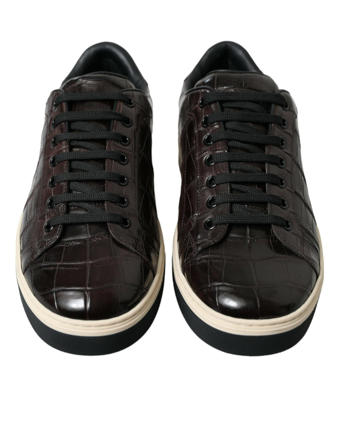 Dolce &amp;amp; Gabbana Bruna Krokodil Exotiska Läder Herr Casual Sneakers Skor