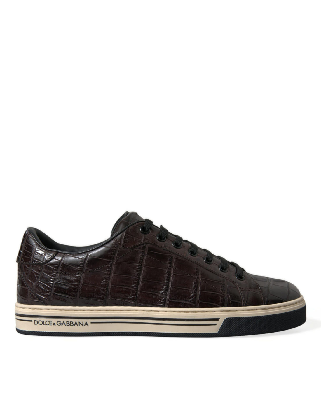 Dolce &amp;amp; Gabbana Bruna Krokodil Exotiska Läder Herr Casual Sneakers Skor