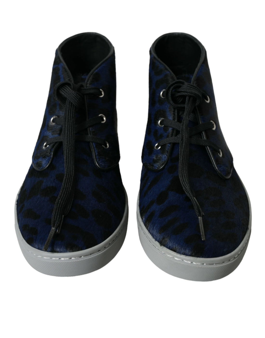 Dolce &amp;amp; Gabbana Blå Kalvskinn Leopard Mellanstora Sneakers Skor