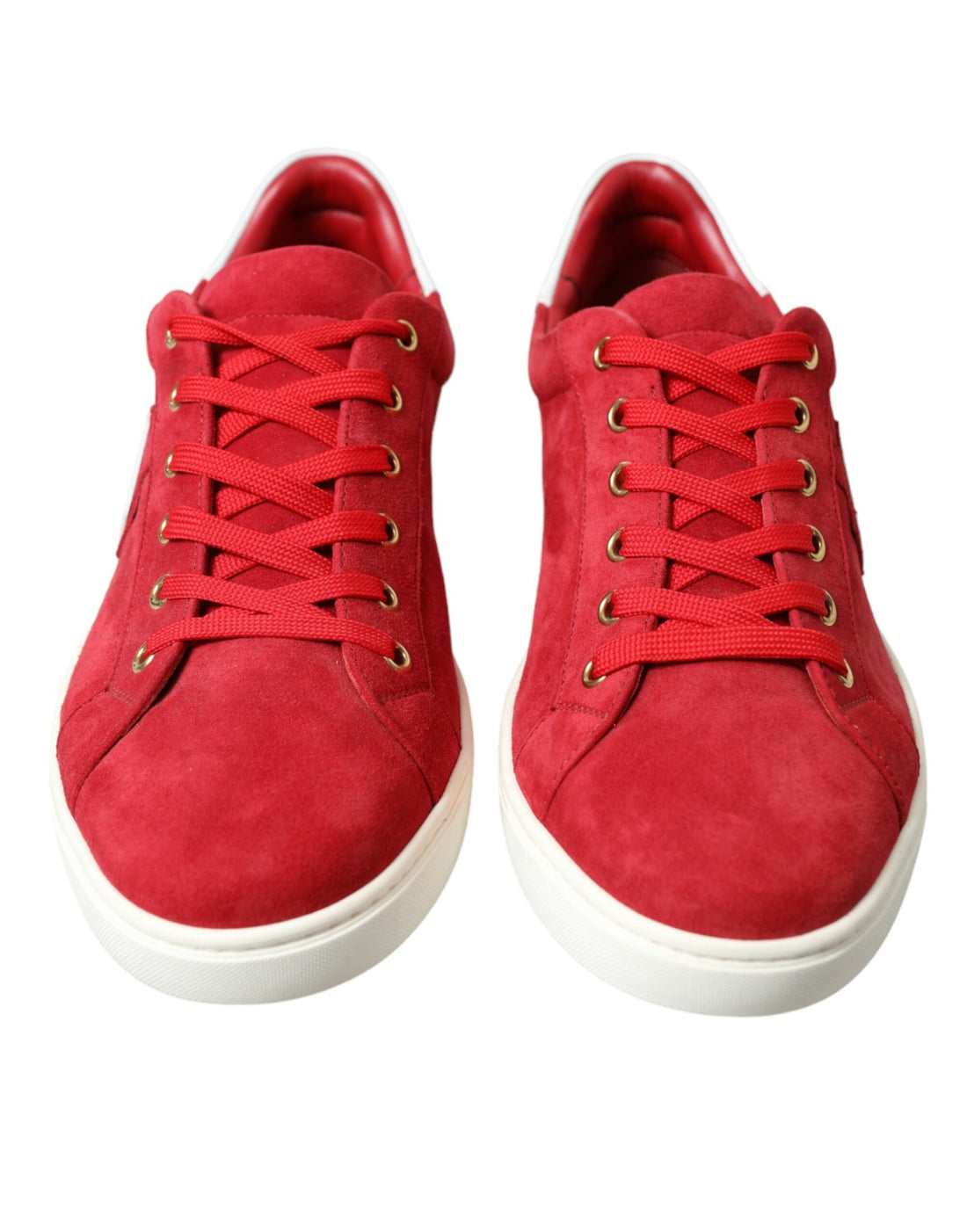 Dolce &amp;amp; Gabbana Röda Mocka Läder Herr Låga Sneakers Skor