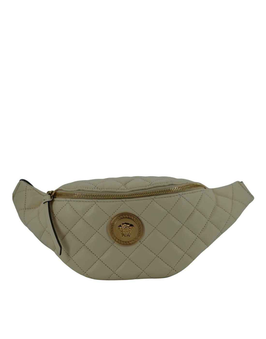Versace Elegant Vit Lammskinnsbältesväska