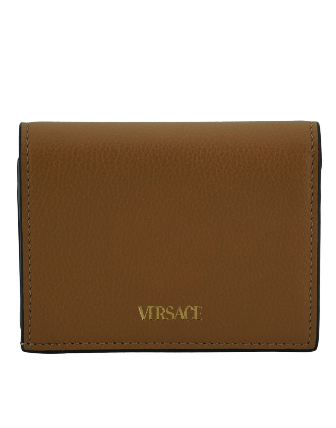 Versace Elegant Kompakt Läderplånbok i Brunt