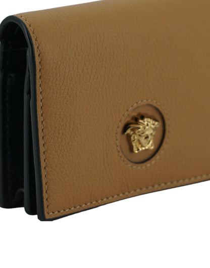 Versace Elegant Kompakt Läderplånbok i Brunt
