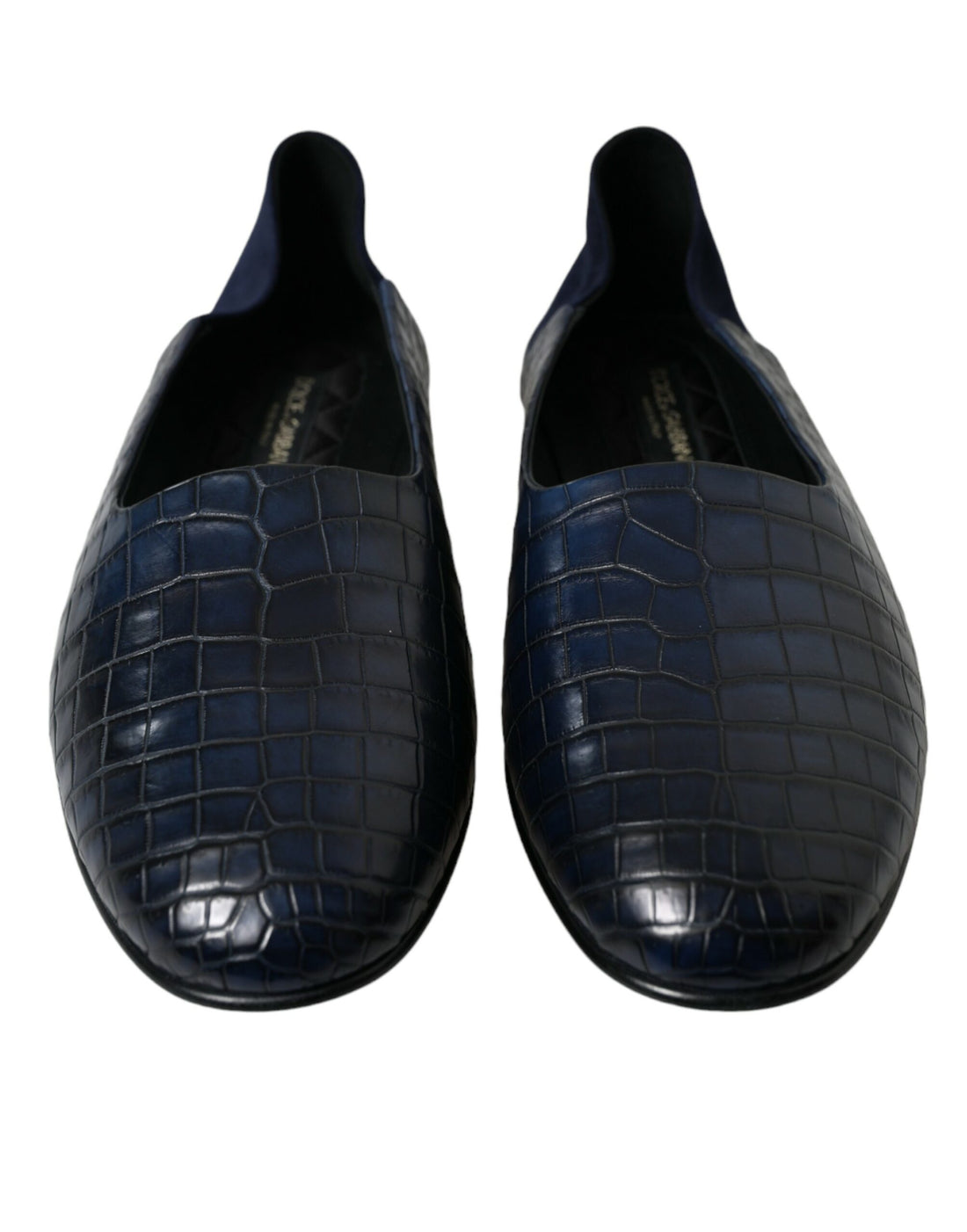 Dolce &amp;amp; Gabbana Blå Krokodilskinnsloafers Slip On Skor