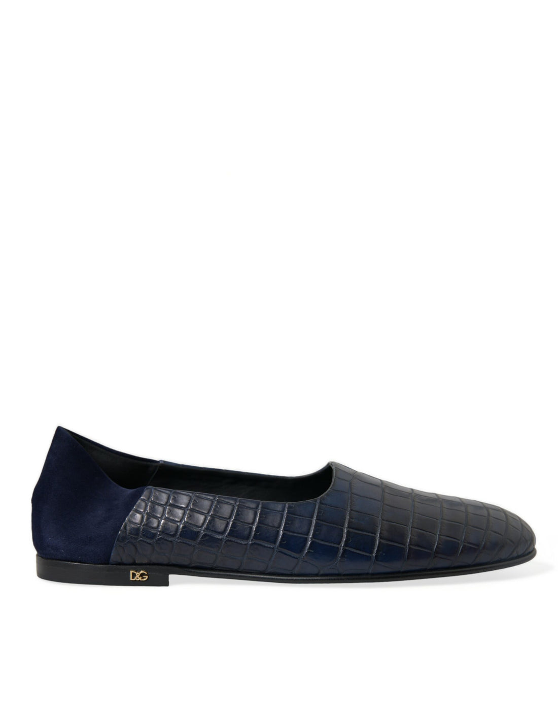 Dolce &amp;amp; Gabbana Blå Krokodilskinnsloafers Slip On Skor
