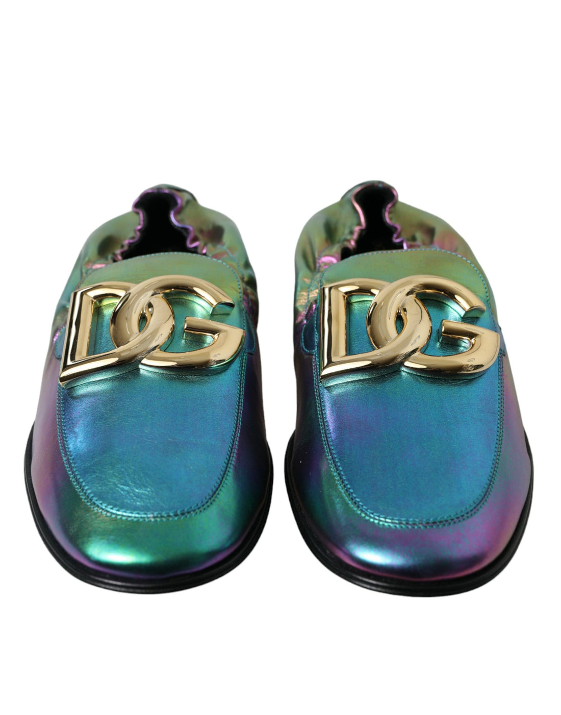 Dolce &amp;amp; Gabbana Flerfärgade Läder Loafers Med DG Logotyp Finskor