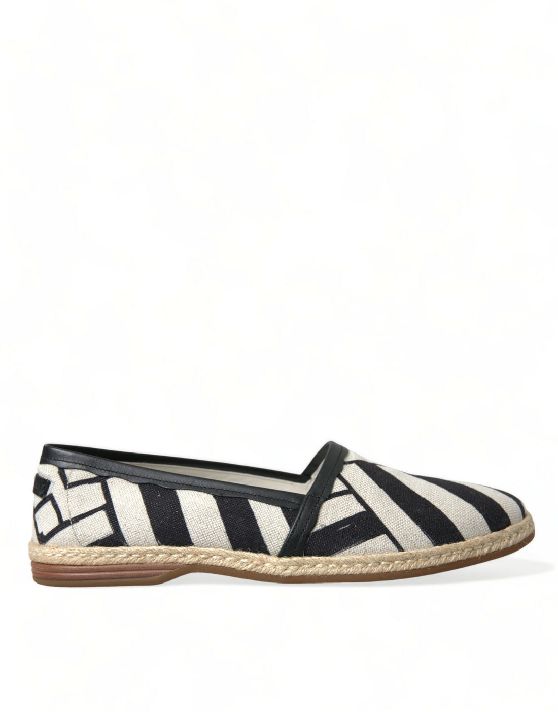 Dolce &amp;amp; Gabbana Beige Svartrandiga Canvas Espadrilles MONDELLO Skor