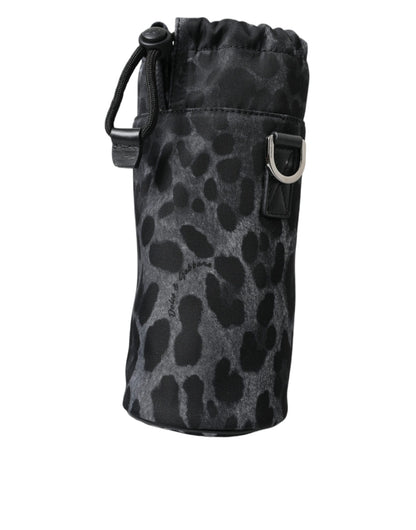 Dolce &amp;amp; Gabbana Svart Leopard Rund Smal Tote Flaskhållarväska