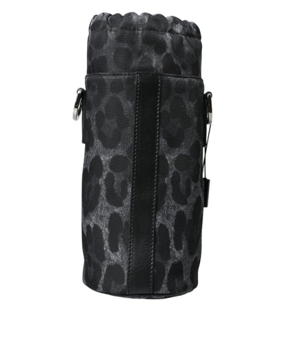Dolce &amp;amp; Gabbana Svart Leopard Rund Smal Tote Flaskhållarväska