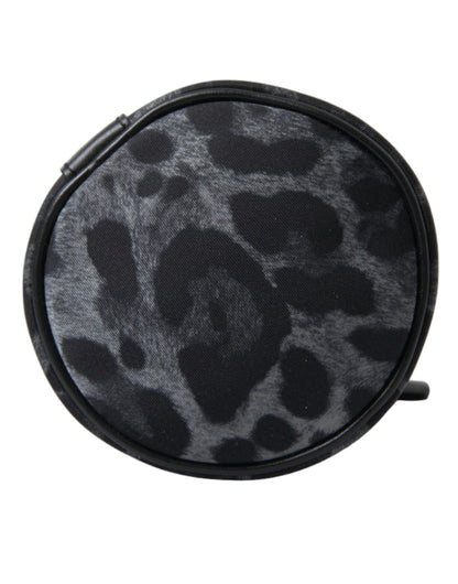 Dolce &amp;amp; Gabbana Svart Leopard Rund Smal Tote Flaskhållarväska