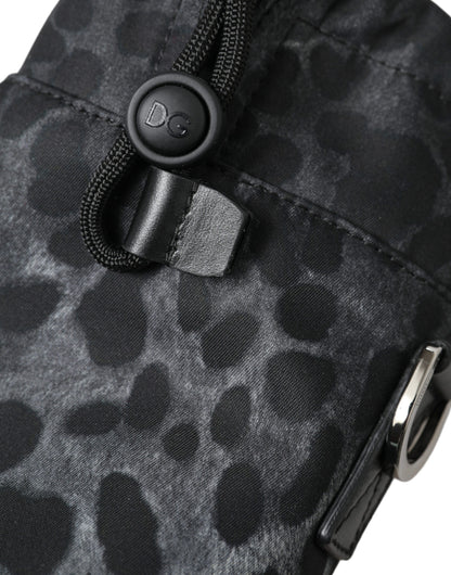 Dolce &amp;amp; Gabbana Svart Leopard Rund Smal Tote Flaskhållarväska