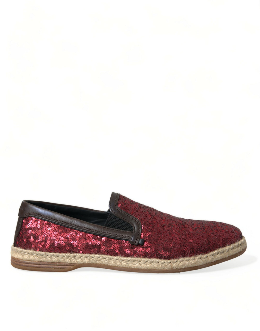 Dolce &amp;amp; Gabbana Röda Paljett Loafers Tofflor Herrskor