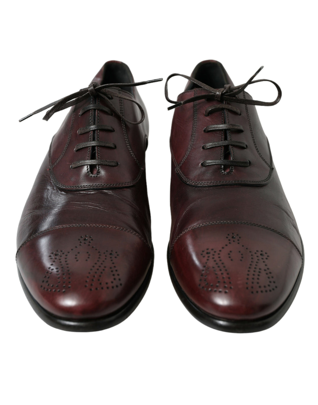 Dolce &amp;amp; Gabbana Bordeaux Läder Herr Formella Derbyskor