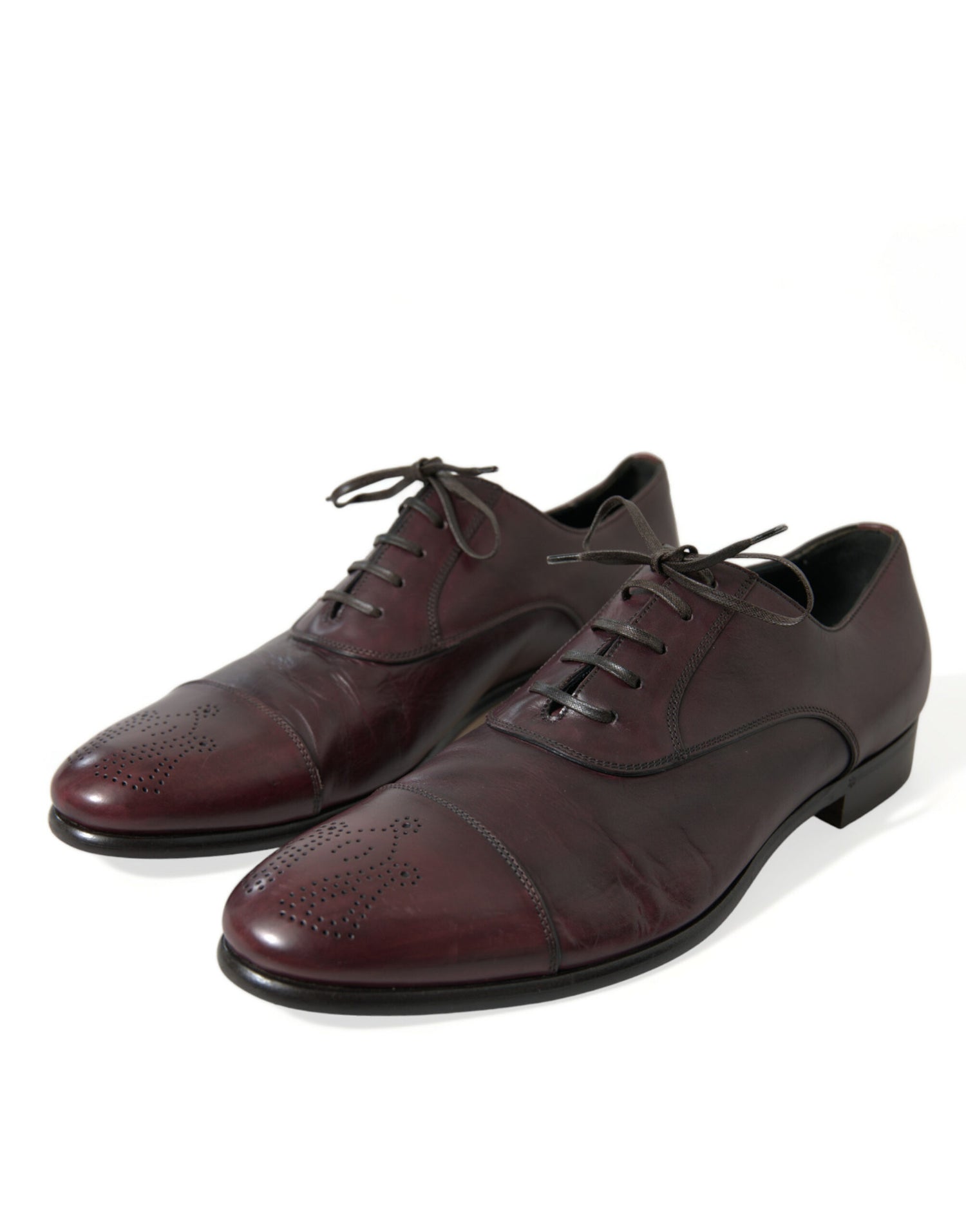 Dolce &amp;amp; Gabbana Bordeaux Läder Herr Formella Derbyskor