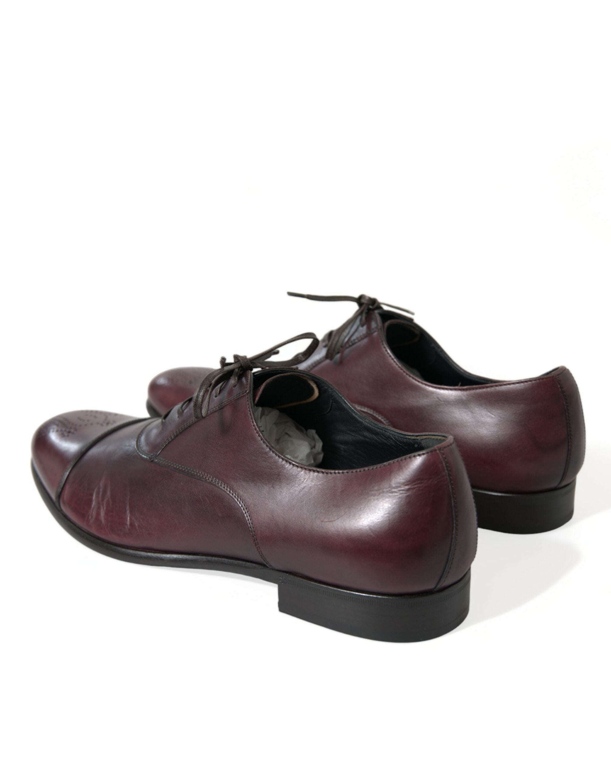 Dolce &amp;amp; Gabbana Bordeaux Läder Herr Formella Derbyskor