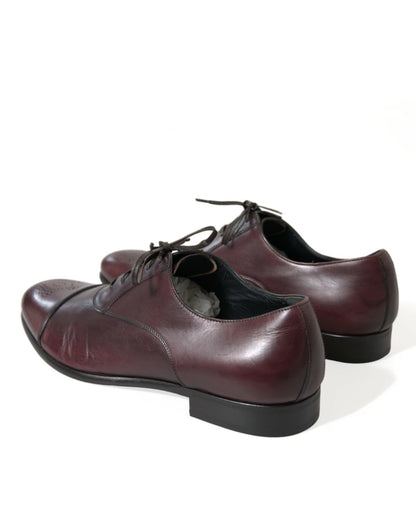 Dolce &amp;amp; Gabbana Bordeaux Läder Herr Formella Derbyskor