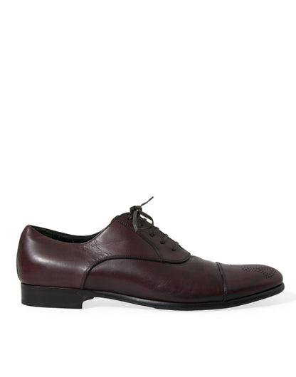 Dolce &amp;amp; Gabbana Bordeaux Läder Herr Formella Derbyskor