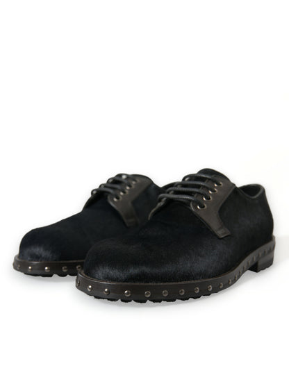 Dolce &amp;amp; Gabbana Svarta Stallpäls Derby SAN PIETRO Finskor
