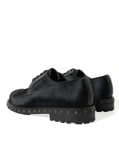 Dolce &amp;amp; Gabbana Svarta Stallpäls Derby SAN PIETRO Finskor