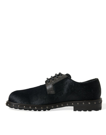 Dolce &amp;amp; Gabbana Svarta Stallpäls Derby SAN PIETRO Finskor
