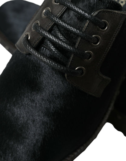 Dolce &amp;amp; Gabbana Svarta Stallpäls Derby SAN PIETRO Finskor