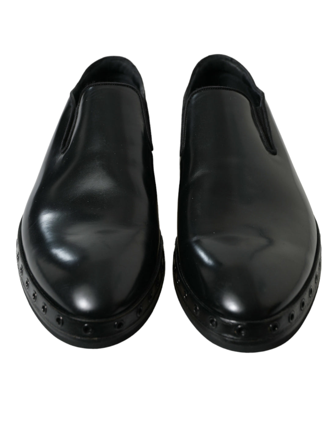 Dolce &amp;amp; Gabbana svarta loafers i läder med nitar, finskor