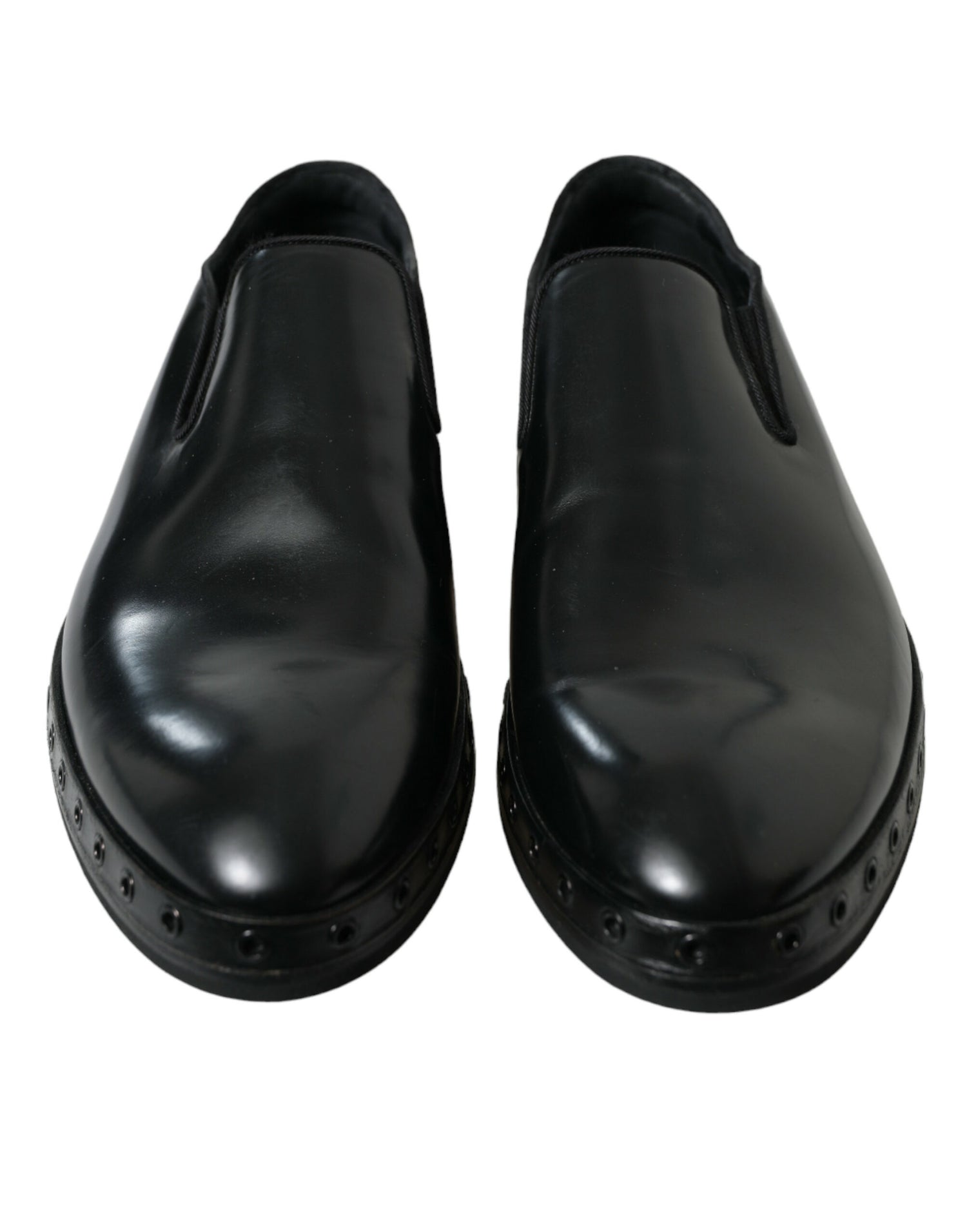 Dolce &amp;amp; Gabbana svarta loafers i läder med nitar, finskor