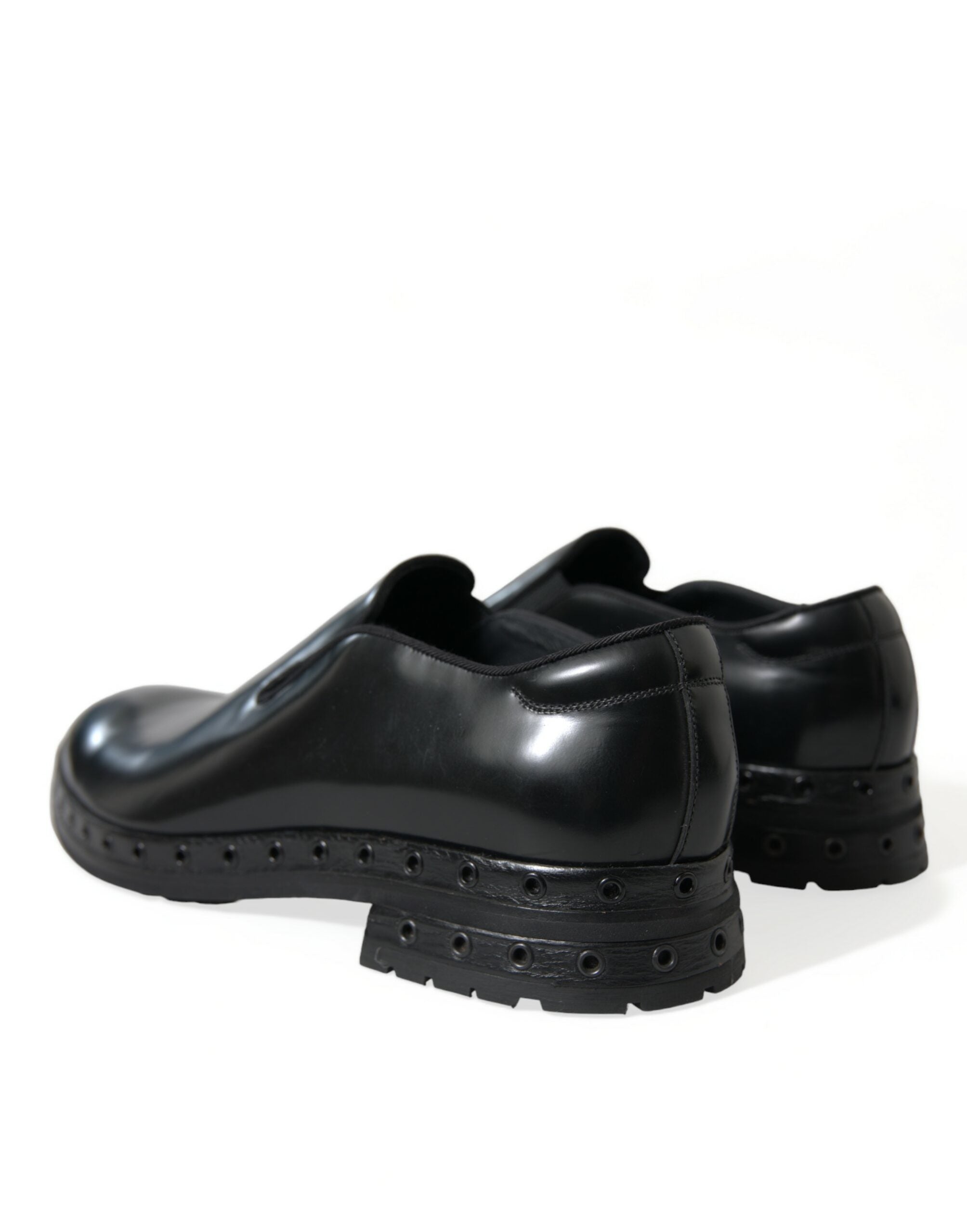 Dolce &amp;amp; Gabbana svarta loafers i läder med nitar, finskor