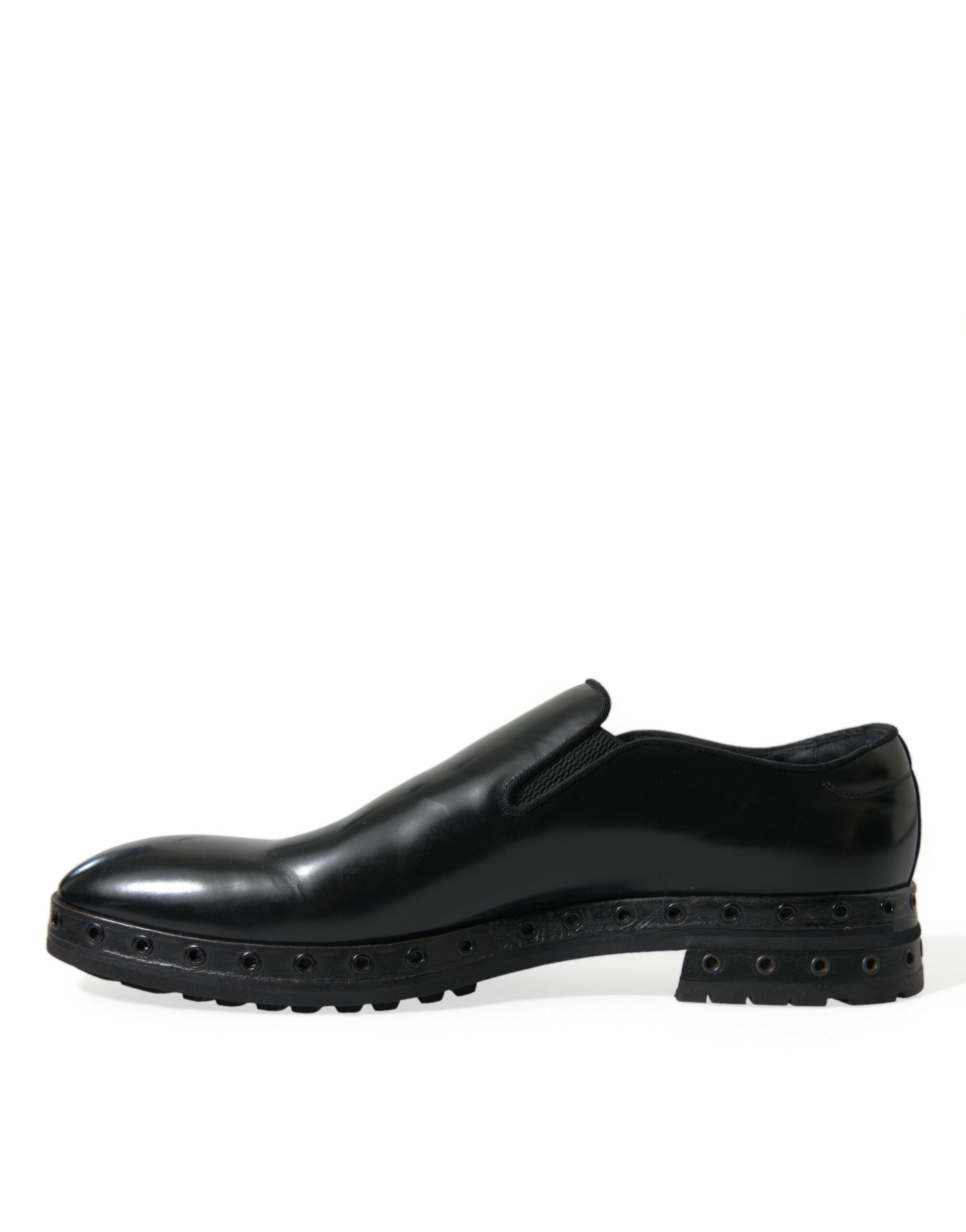 Dolce &amp;amp; Gabbana svarta loafers i läder med nitar, finskor