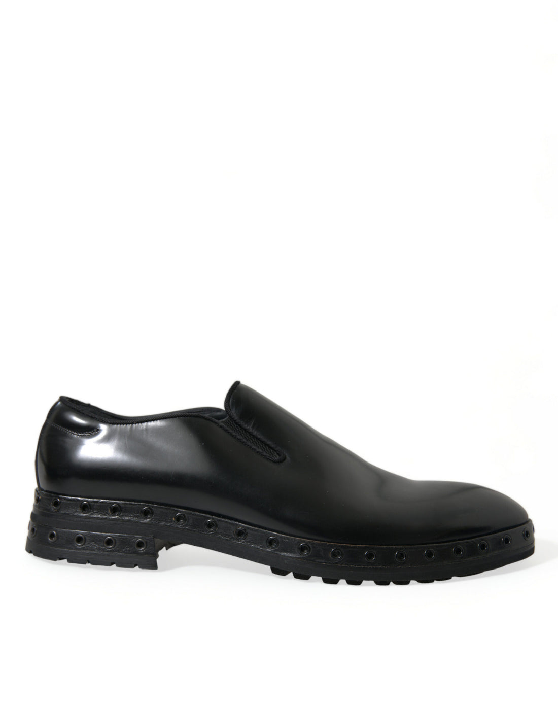 Dolce &amp;amp; Gabbana svarta loafers i läder med nitar, finskor