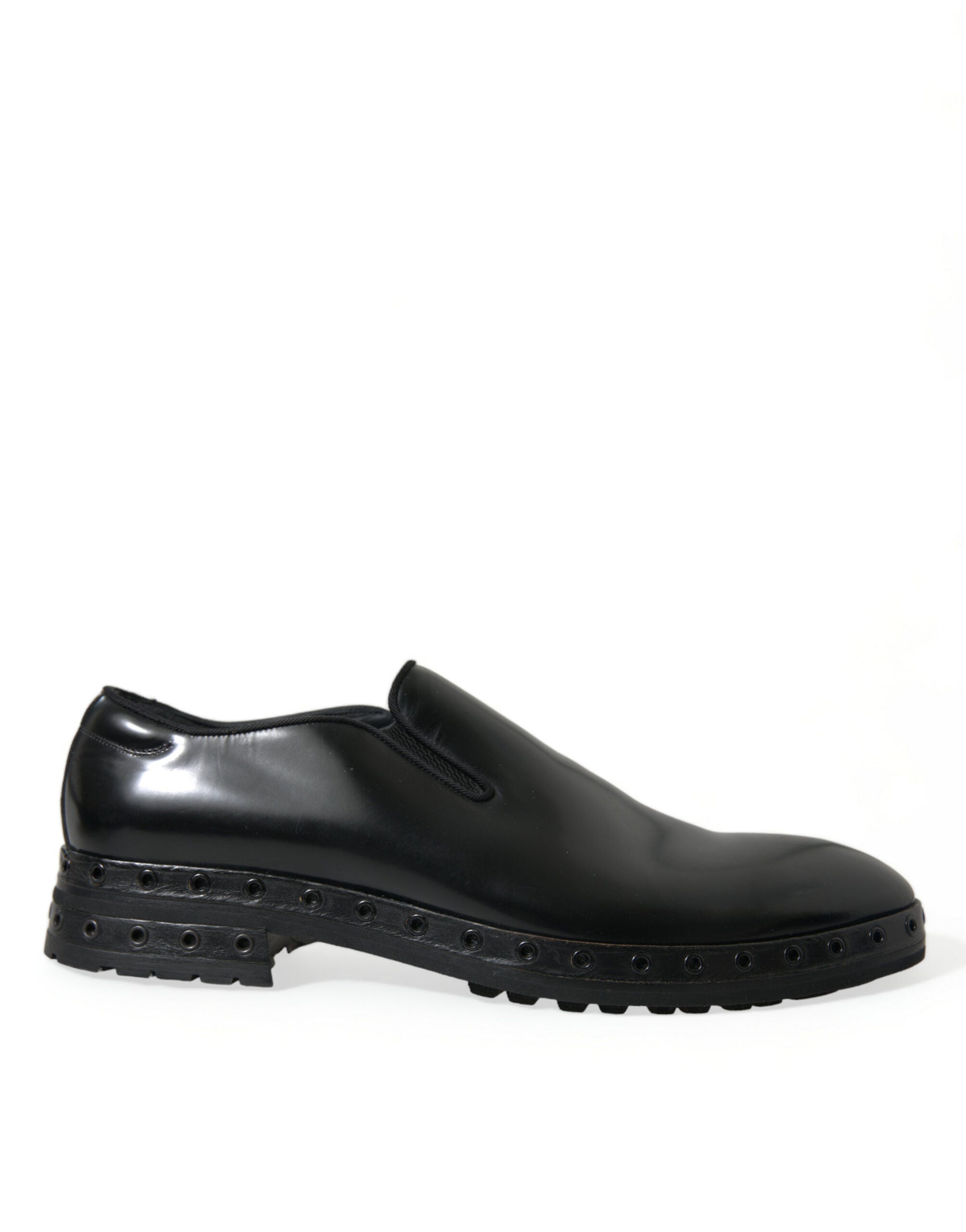 Dolce &amp;amp; Gabbana svarta loafers i läder med nitar, finskor