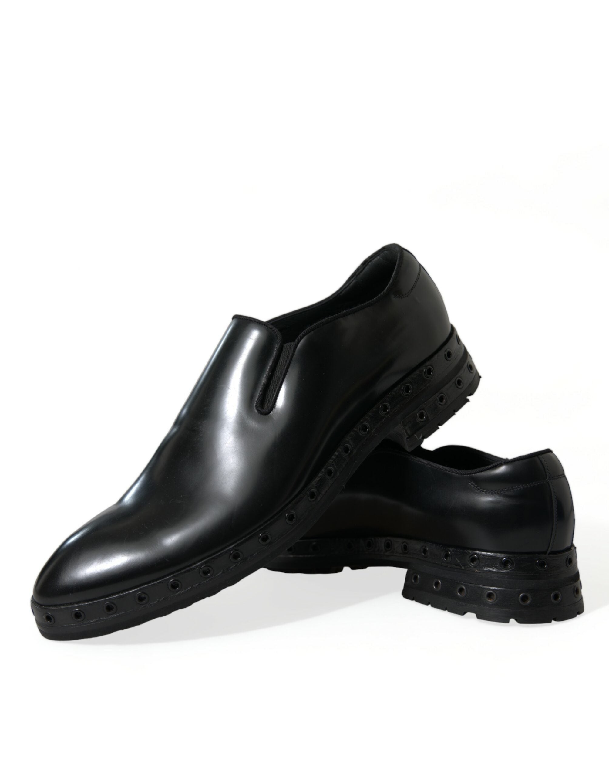 Dolce &amp;amp; Gabbana svarta loafers i läder med nitar, finskor