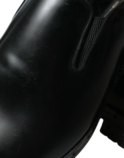 Dolce &amp;amp; Gabbana svarta loafers i läder med nitar, finskor