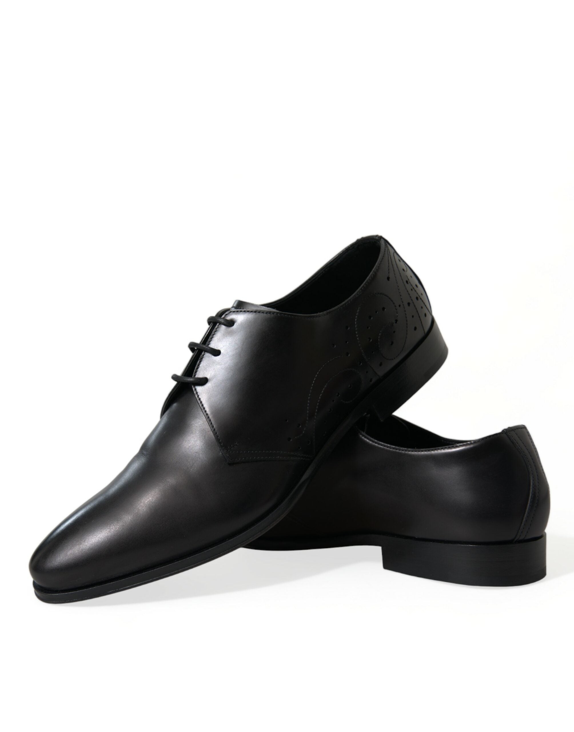 Dolce &amp;amp; Gabbana Svarta Läderskor Med Snörning Formella Derbyskor