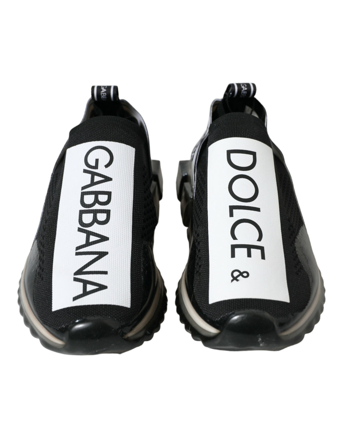Dolce &amp;amp; Gabbana Svarta Vita Slip On Sneakers Sorrento Skor