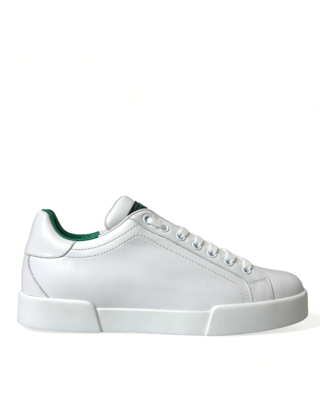 Dolce &amp;amp; Gabbana Vita Gröna Läder Portofino Sneakers Skor