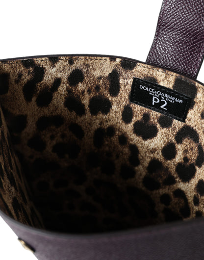 Dolce &amp;amp; Gabbana mörkbrunt läderfodral med logotyp och surfplatta